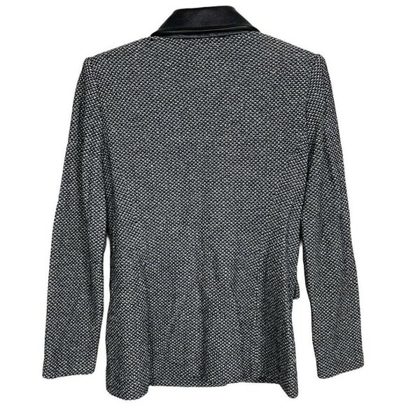 St. John Collection Tweed Blazer Leather Collar - Picture 6 of 8